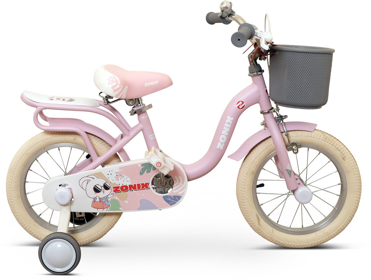 Zonix Meisjesfiets 14 Inch Roze Kinderfiets Met Zijwieltjes Voor Meisjes Van 3 Tm 5 Jaar Geschikt Voor Kledingmaat 98-108 Kinderfiets kopen online