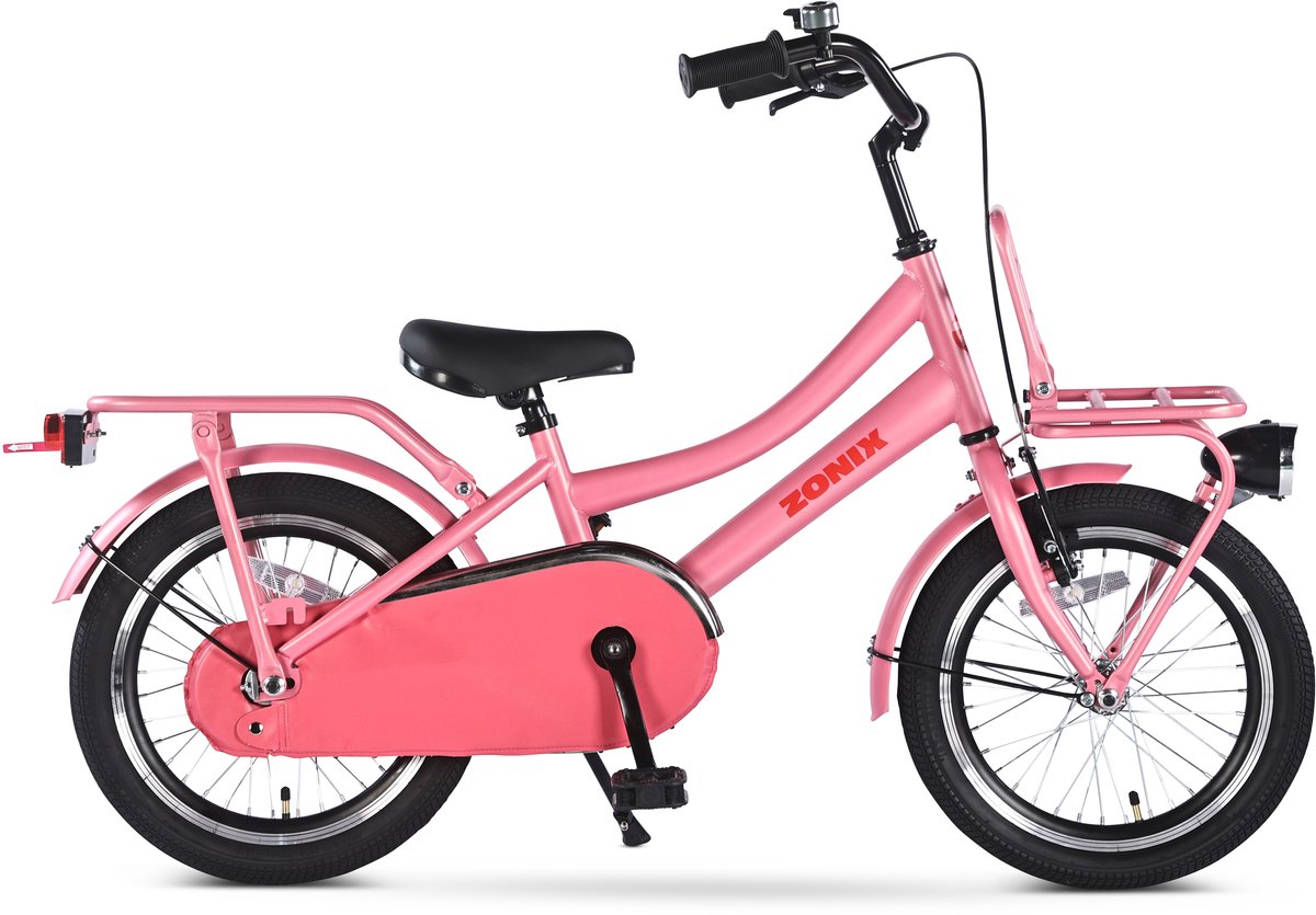 Zonix Meisjesfiets 16 Inch Roze Kinderfiets Transport Voor Meisjes Van 4 Tm 6 Jaar Geschikt Voor Kledingmaat 100-115 Kinderfiets kopen online
