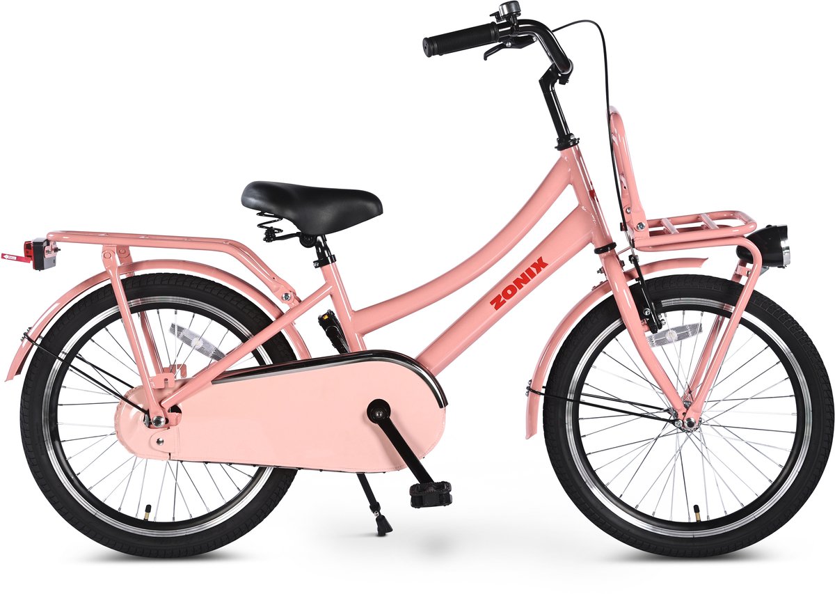Zonix Meisjesfiets 20 Inch Pastel Roze Kinderfiets Transport Voor Meisjes Van 5 Tm 8 Jaar Geschikt Voor Kledingmaat 115-125 Kinderfiets kopen online