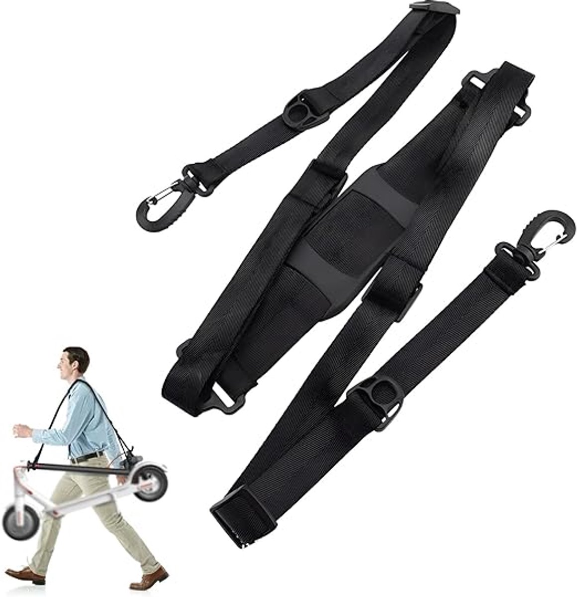 zwarte schouderriem draagriem loopfiets universele verstelbare schouderriem voor kinderfietsen schouderriem scooteraccessoires voor xiaomi mijia m365 elektrische step yogamat laptoptas
