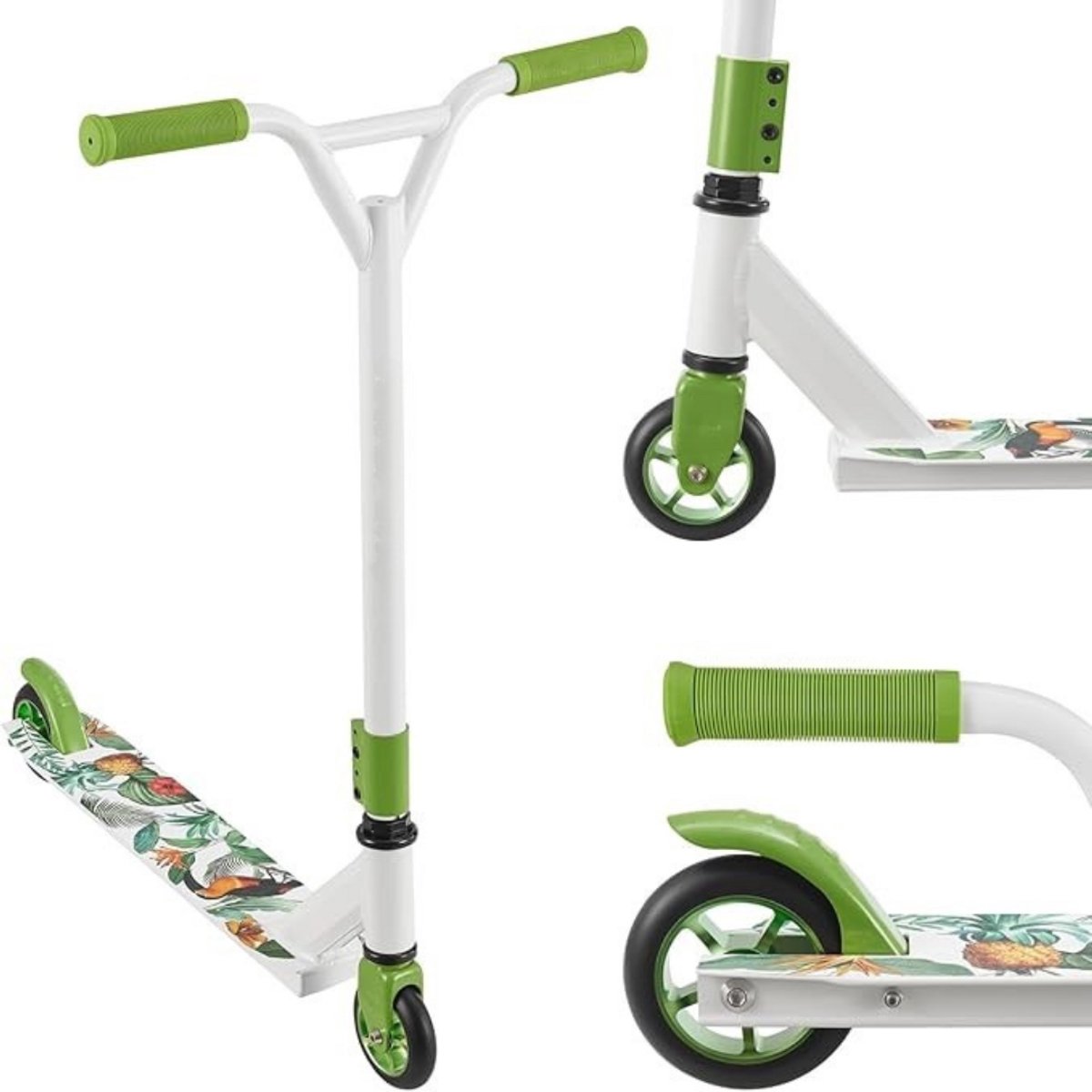 Zylo® Stuntstep Jongen - Stuntstep Volwassenen - Voor Jongesn en Meisjes - Wit Groen - 66cm x 47cm x 84cm Skateonderdeel kopen online