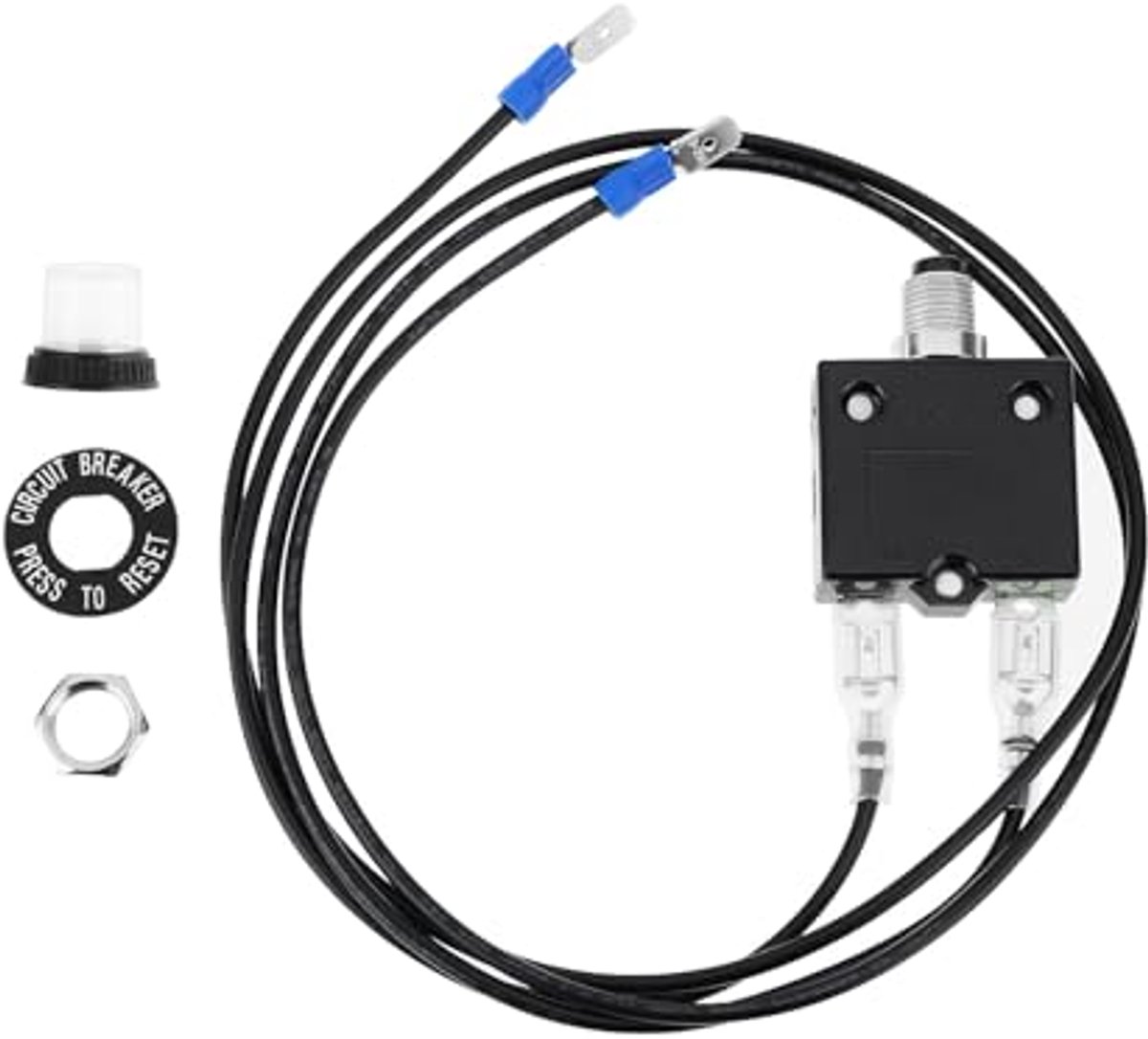 1 stuk drukknopschakelaar met overbelastingsbeveiliging en draad 32v 18awg voor elektrische apparaten kleine generatoren luchtcompressoren 60 cm 3a