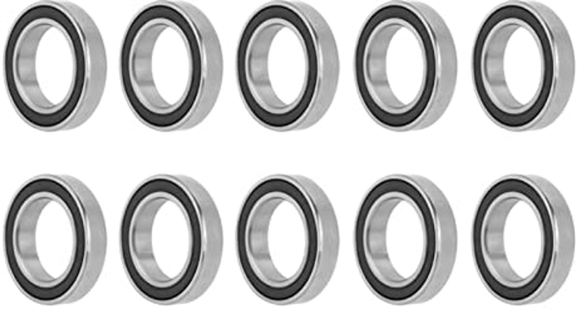 10 stks 6802rs algemene kogellagers dubbele rubber verzegelde lagers groeflagers voor skateboard rolling 15mm 24mm 5mm