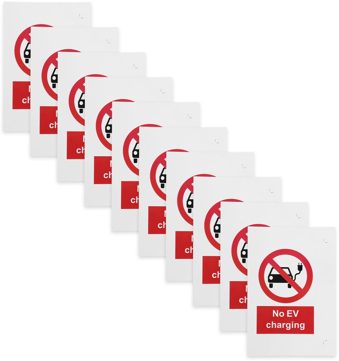 10 stuks waarschuwingsborden voor autoladen 160 mm x 125 mm waarschuwingsbord geen ev laden hoogglans voorkant waterdichte pvc zelfklevende sticker