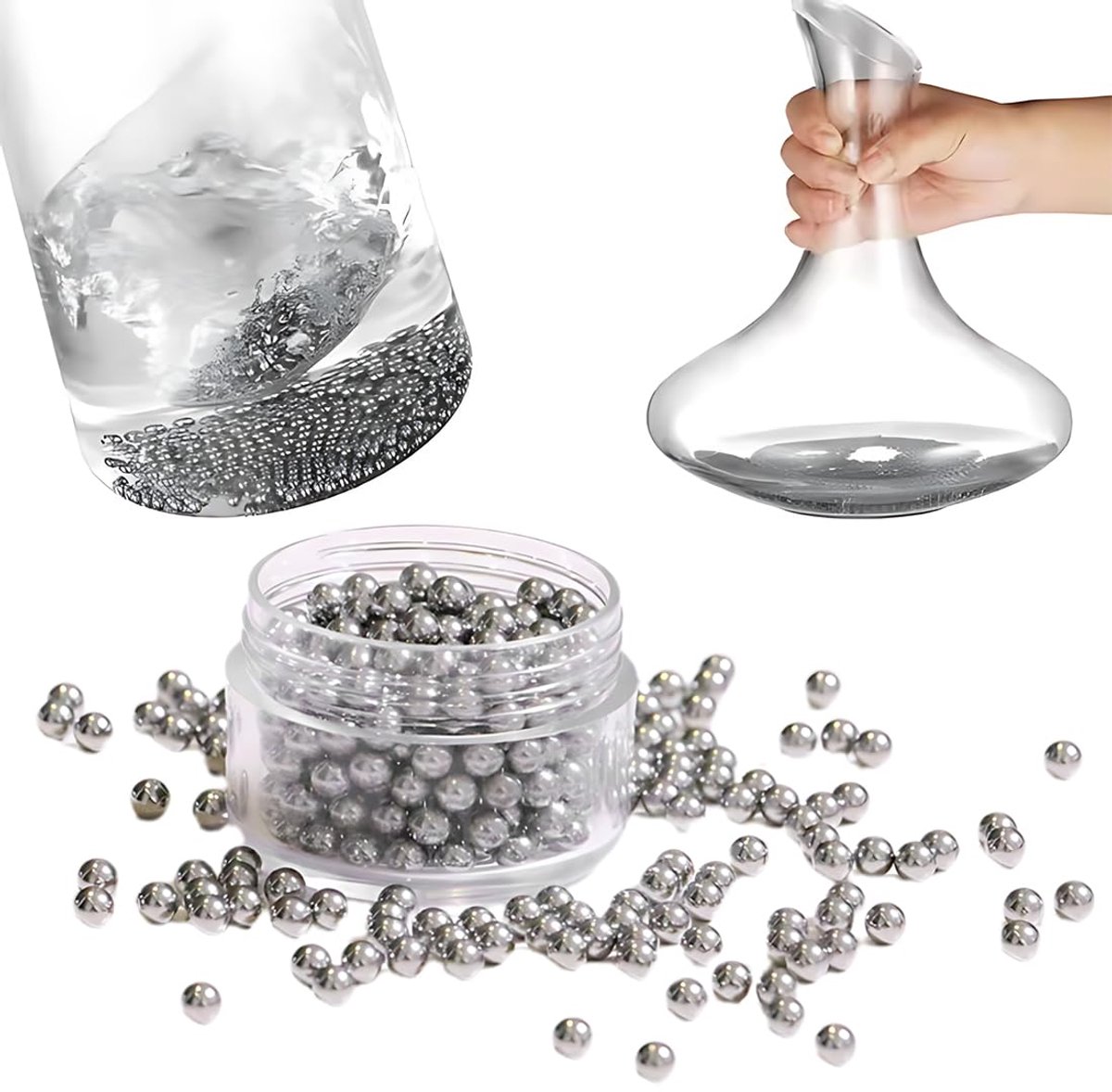 1000 pieces cleaning beads made of steel reusable for carafe and wine bottles and other glass items