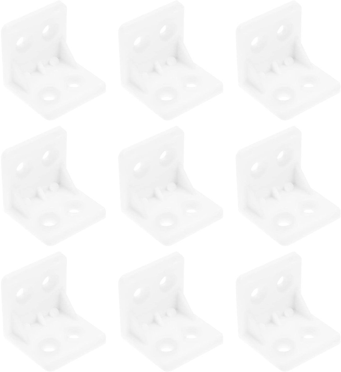 100pcs Furniture Corner Brace Plastic Corner Bracket 4-Hole Right Angle Board Holder L Shape Corner Support for Table Box Cabinet White Skateonderdeel kopen online
