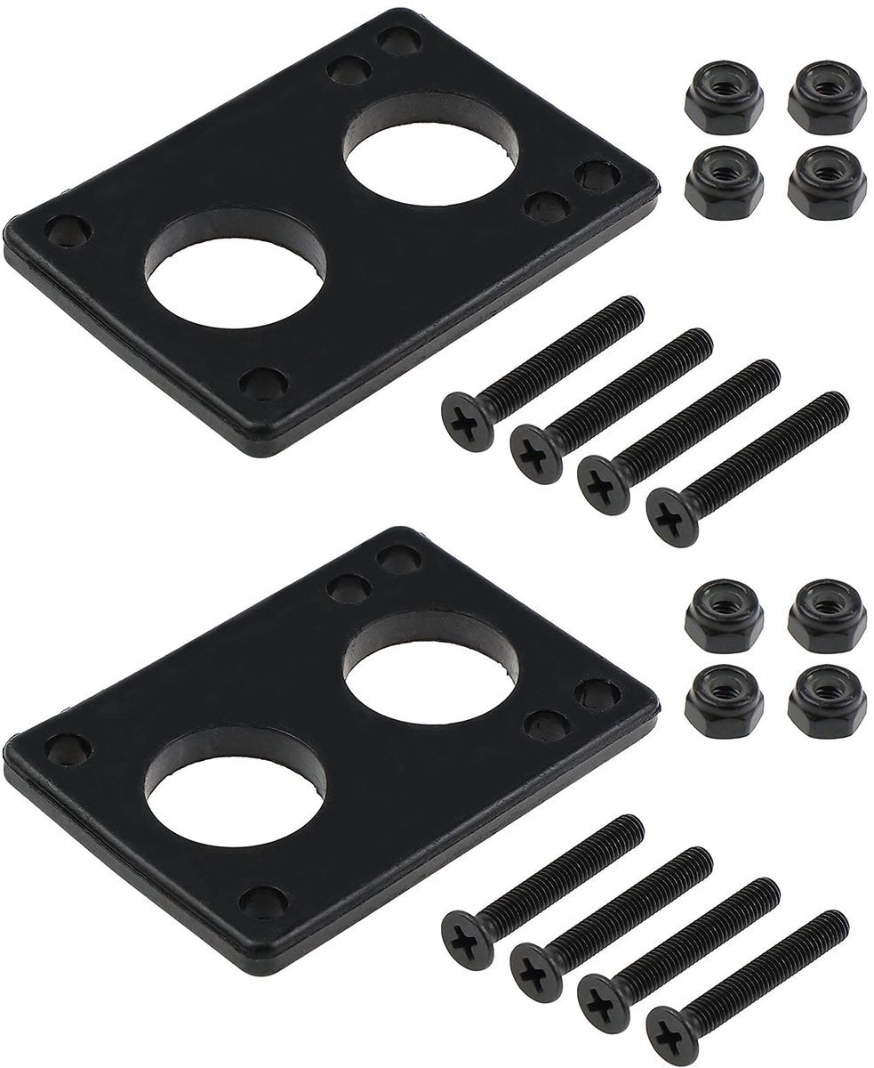 10pcs 6mm Seal Skateboard Longboard Riser Pads with Bridge Nail Skate Accessories Repair Shock Absorption Protection Black Longboard kopen online