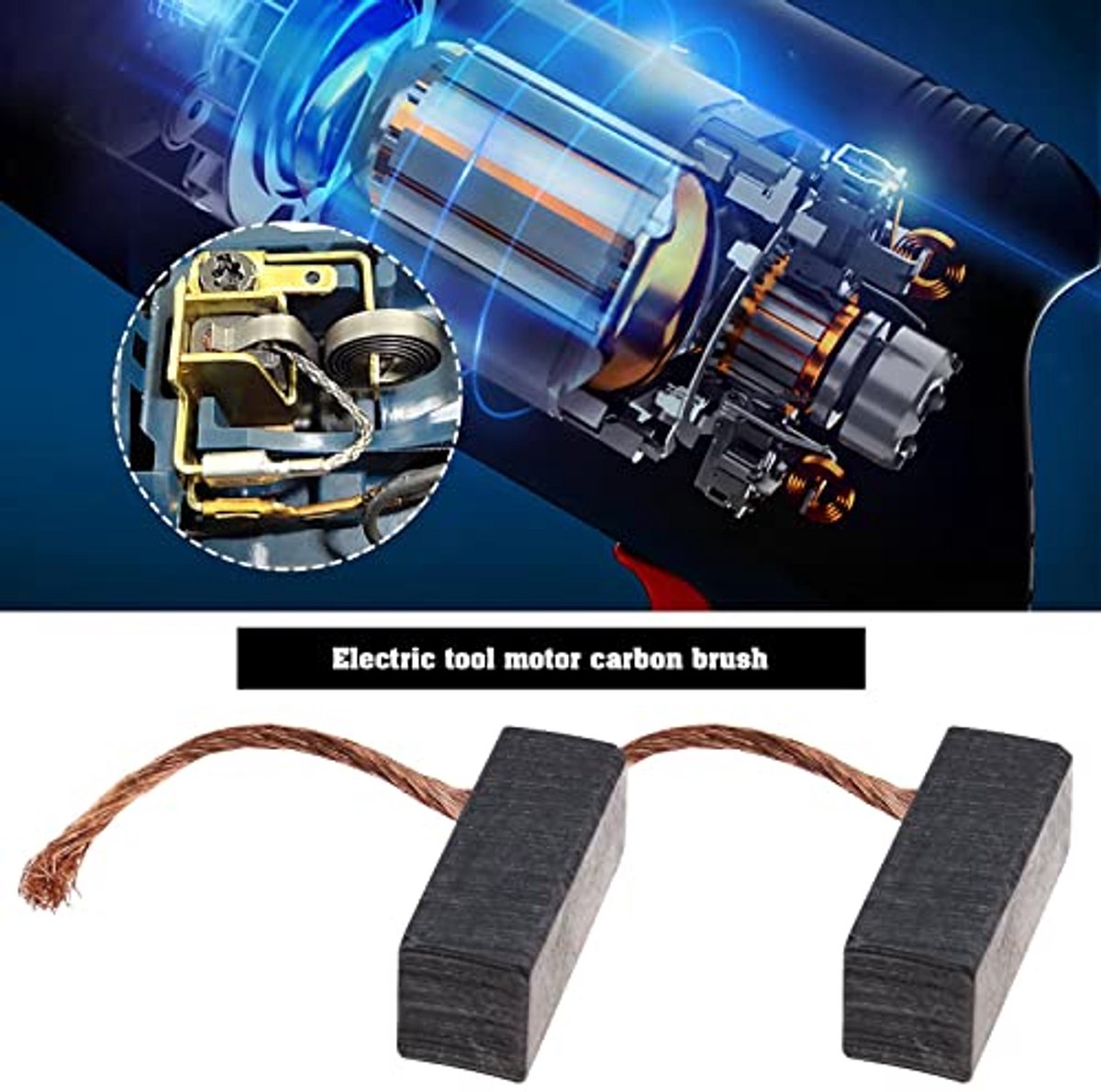 2 Pairs Motor Carbon Brushes For Power Tool Motors 7x8x19mm/0.27x0.31x0.75inch Power Tool Accessories Electric Motor Replacement Parts Skateonderdeel kopen online