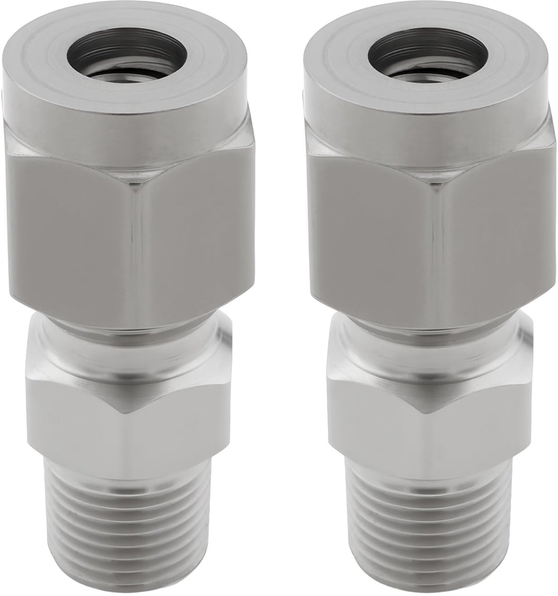 2 stks 1 8npt tot 1 4 inch rvs compressie buis fitting met dubbele adereindhulzen voor diverse piping toepassingen