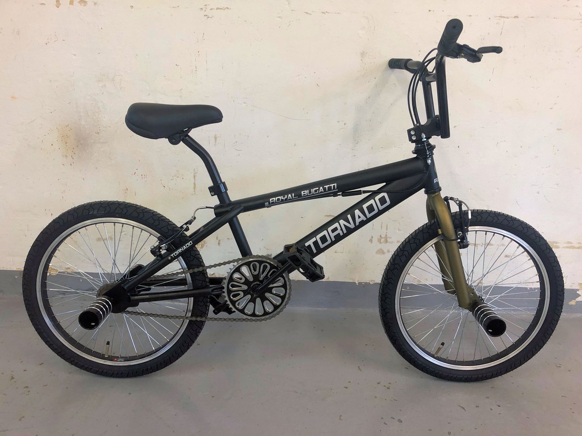 20 bmx tornado mat zwart brons zwarte banden
