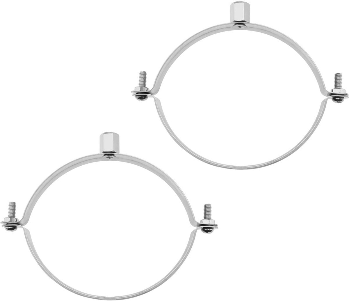 2pcs 110mm drainage pipe bracket pipe clamp stainless steel with screw installation pipe bracket m10 screw hole used for drainage pipe connection silver