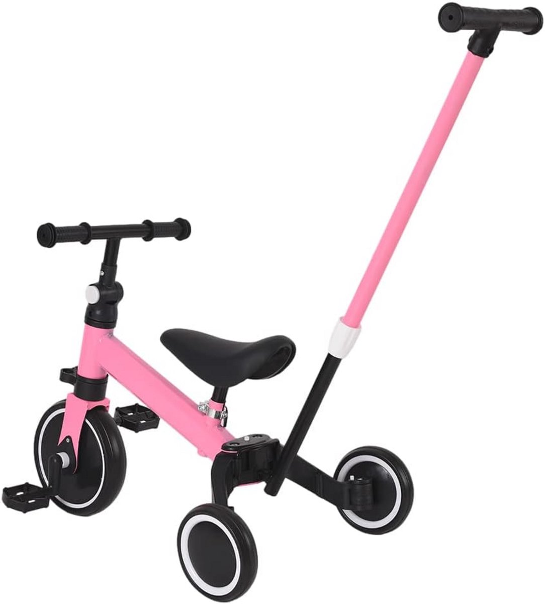 3-in-1 Meegroeiende Kinderfiets - Transformeerbare Driewieler voor Kinderen van 1 tot 5 Jaar - Roze Driewieler kopen online