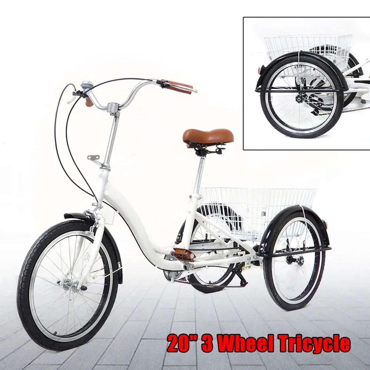 3 wieler driewieler seniorenfiets comfortabele fiets 20 inch wielen groot achtermandje verstelbaar zadel