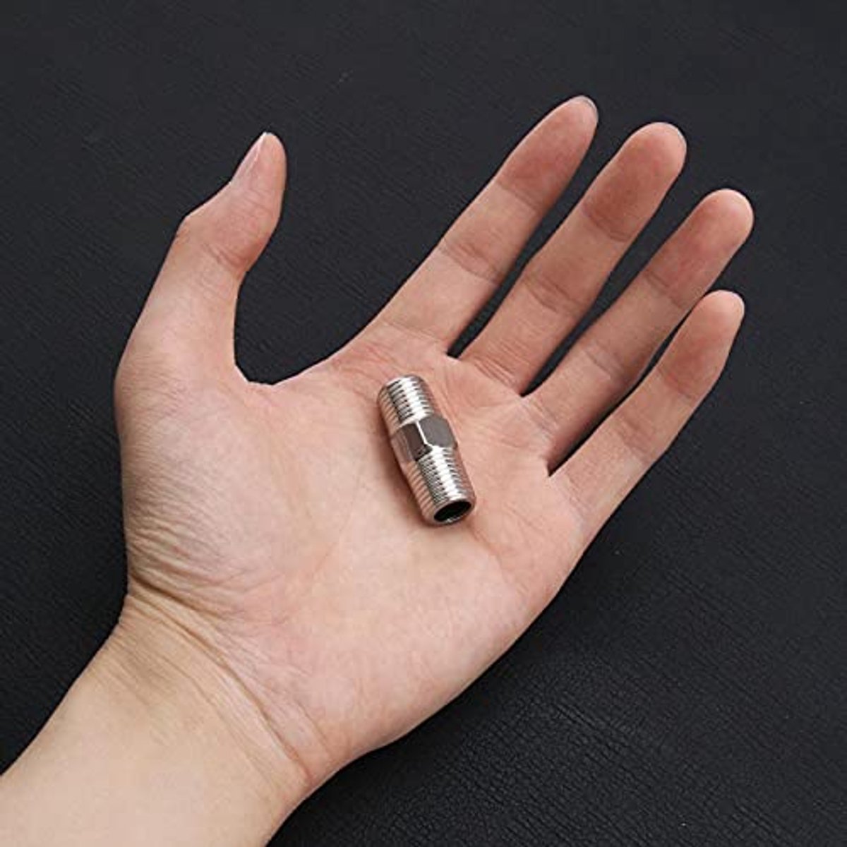 4pcs 1 4 to 1 4 pipe fitting stainless steel hexagon nipples for air water pipe quick release air line hose external thread