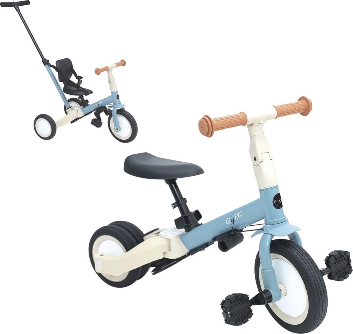 5 in 1 meegroeiende babydriewieler kinderfiets van 1 tot 5 jaar verstelbaar en transformeerbaar blauw