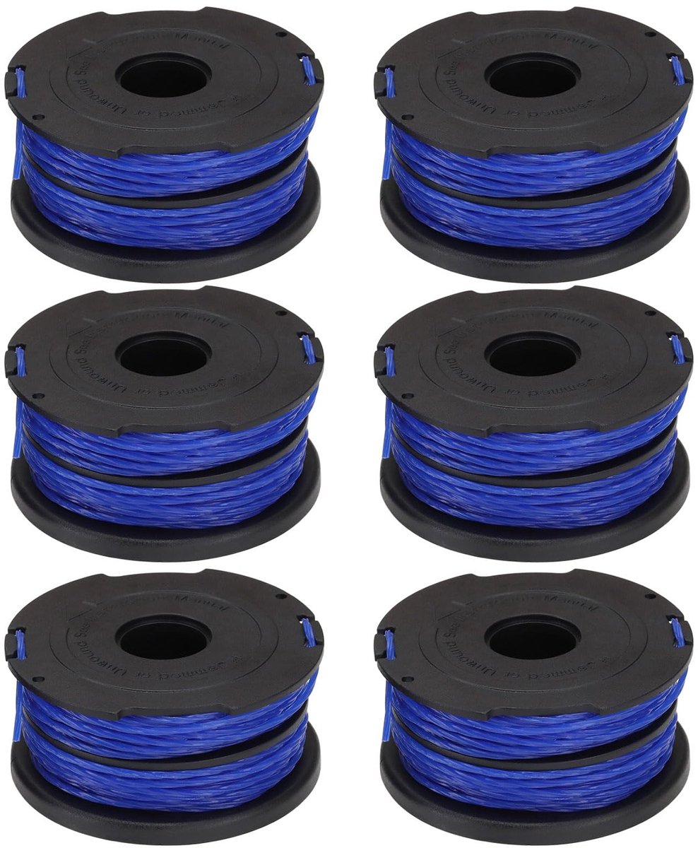 6pcs spool line cord trimmer trimmer spool line compatible with black decker reflex plus gl350 gl500 gl546sc 65x30mm