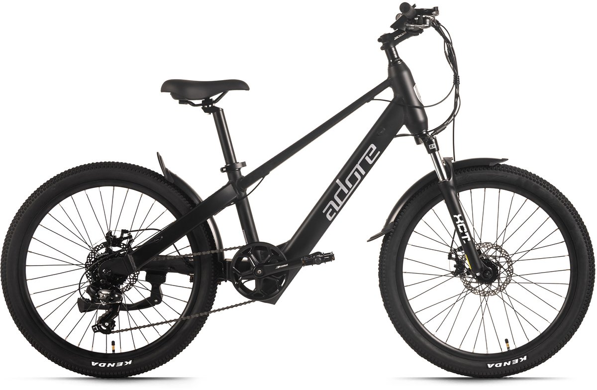 ADORE E-Bike voor kinderen 24" Aluminium Kids Citybike KS-240 Achterwielmotor 45 NM / 10,4 Ah Pitch Black mat Fiets (elektrisch) kopen online