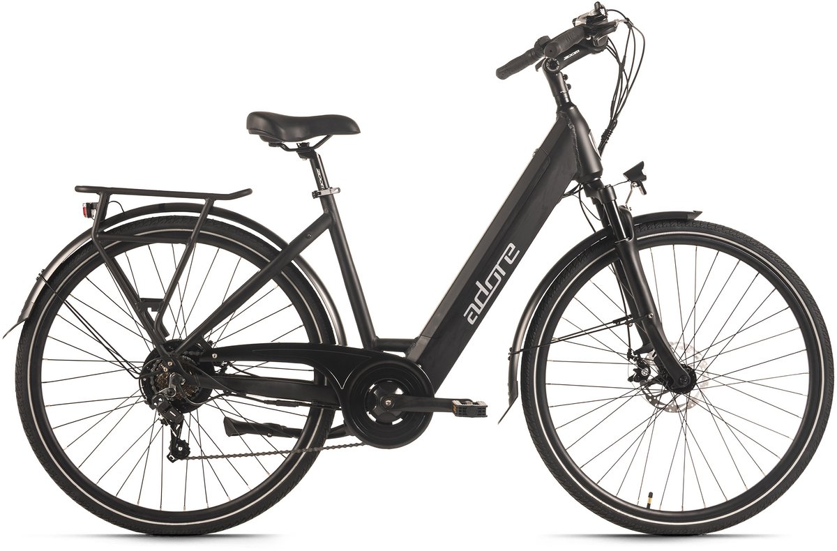 ADORE E-Citybike 28" Alu Stadsfiets CV-180 Achterwielmotor 50NM / 15Ah Zwart mat Fiets (elektrisch) kopen online