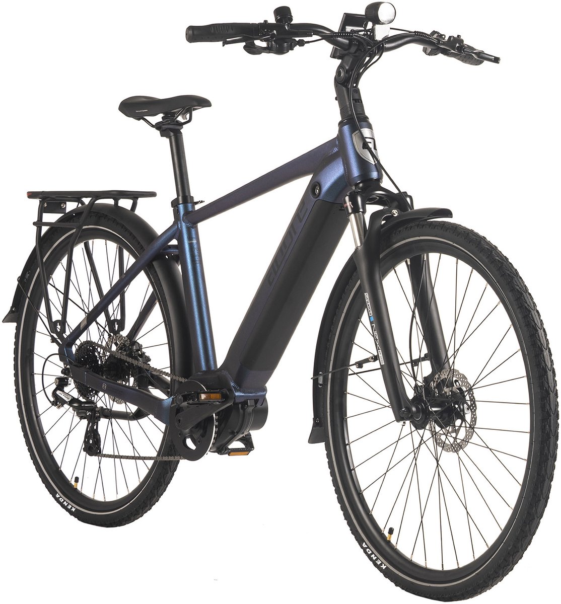 adore e trekkingbike 28 aluminium trekking e bike atx 450 middenmotor 75nm 15ah parelblauw mat