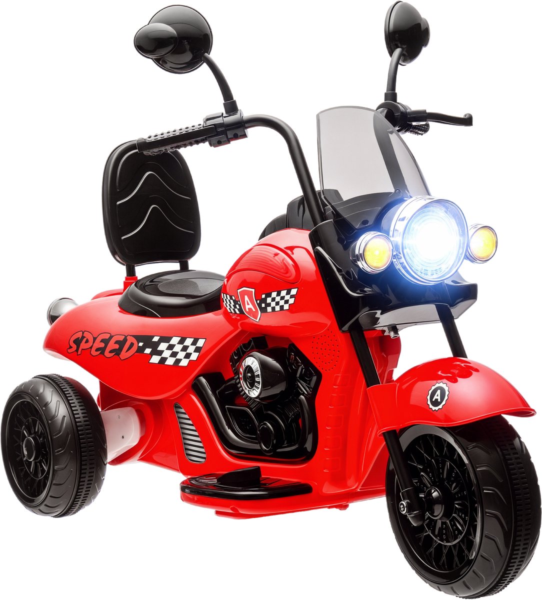 AIYAPLAY Elektrische kindermotor Kunststof, Metaal 110L x 48B x 56H cm Rood Accuvoertuig kopen online