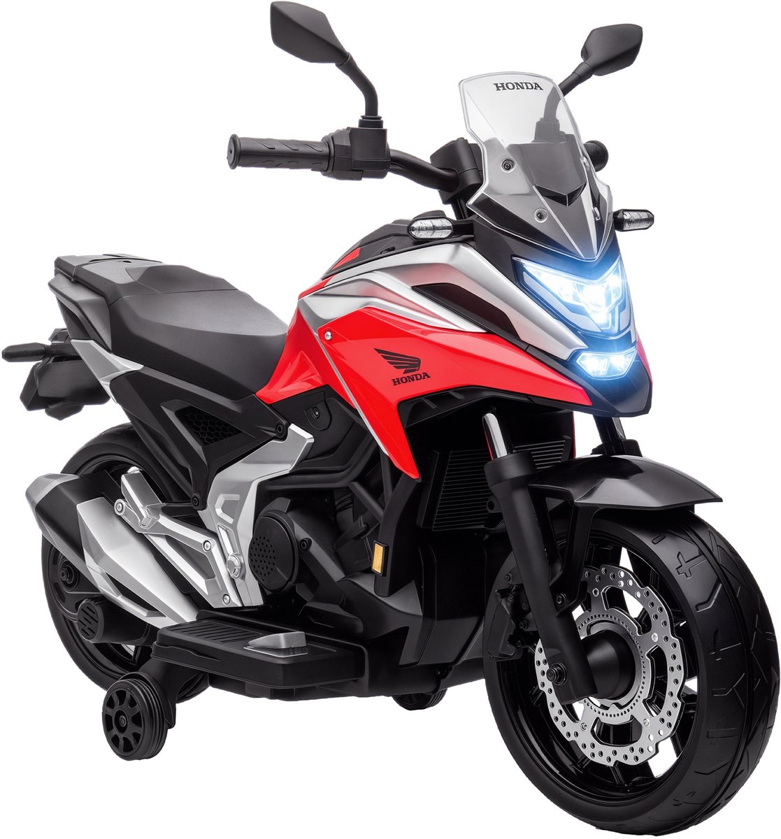 aiyaplay elektrische motorfiets voor kinderen kunststof metaal 107l x 46b x 75h cm rood