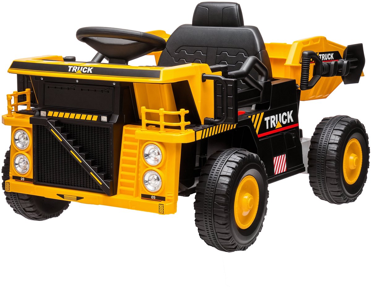 aiyaplay elektrische rij op constructie auto kunststof metaal 97l x 63b x 53h cm geel