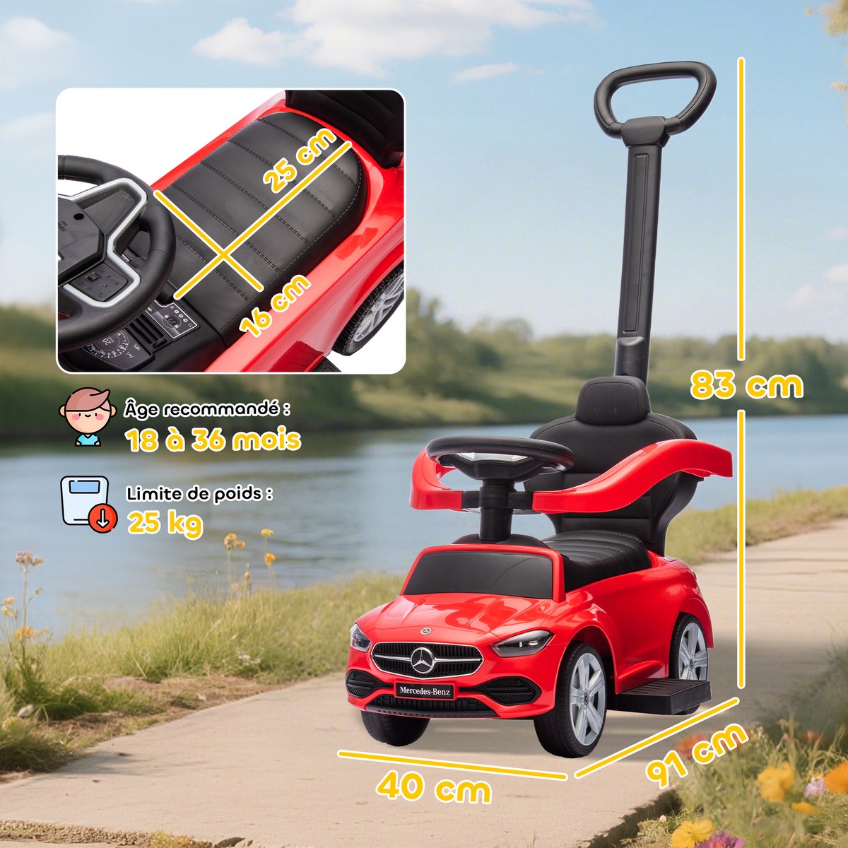 aiyaplay rijdbare schuifauto pp rood