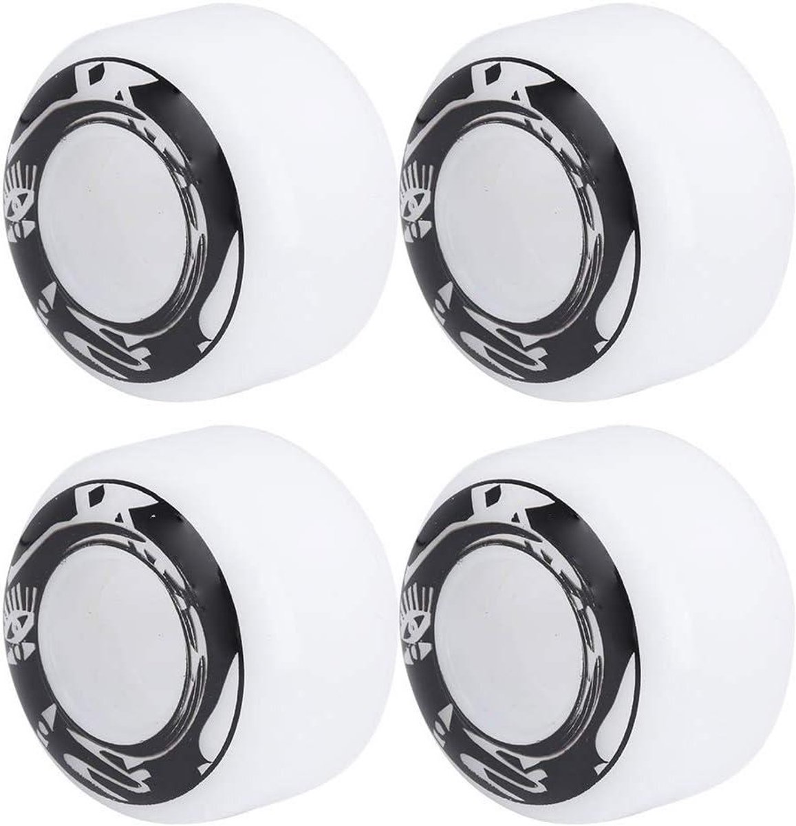 allecto plus skateboardwielen voor elektrische step set van 4 duurzaam en elastisch wit met patroon