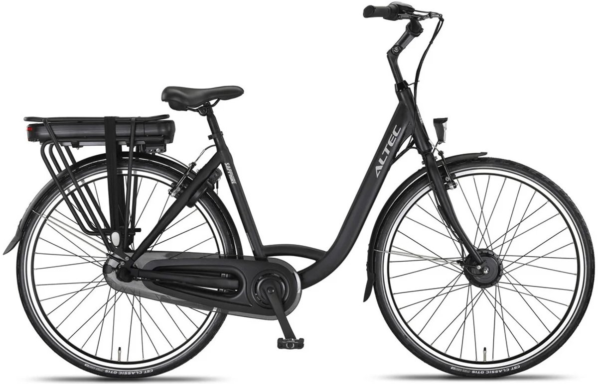 Altec Sapphire - Elektrische fiets - Damesfiets - Stadsfiets - 28 inch - 52 cm - 7 versnellingen - Zwart Fiets (elektrisch) kopen online
