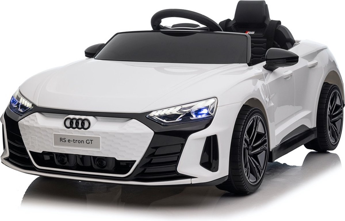 Audi Rs E-Tron Gt - 12V Accu Auto Elektrische Kinderauto + Afstandsbediening en Muziek via USB, mini-SD of MP3-ingangen Wit Accuvoertuig kopen online