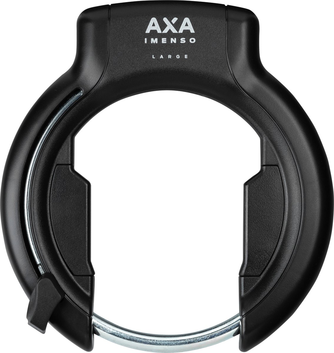 axa imenso large retractable ringslot voor fietsen met brede banden frameslot met plug in mogelijkheid zwart
