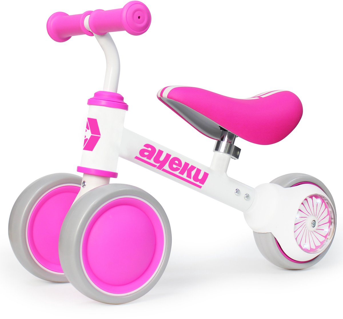 AyeKu Baby Peuter Loopfiets met Knipperende Lichtwielen, 1-3 jaar, Roze Bloem Loopfiets kopen online