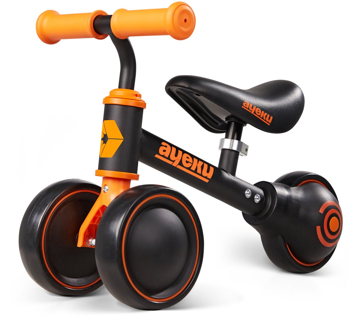 ayeku baby peuter loopfiets stille wielen verstelbare zitting 1 3 jaar zwart