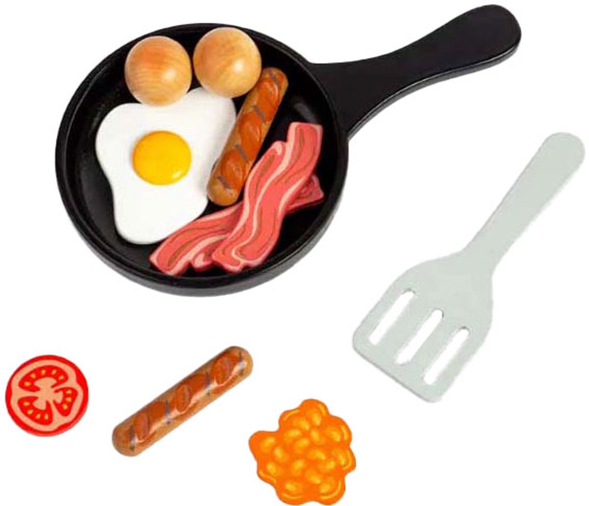 bigjigs houten ontbijtset speelgoed educatief rollenspel ontbijt