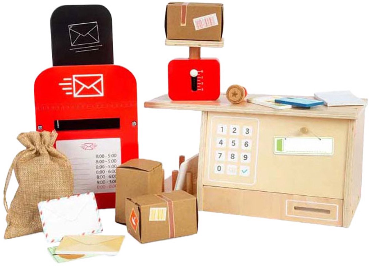 BigJigs houten postkantoor speelgoed set - rollenspel voor kinderen. Step kopen online