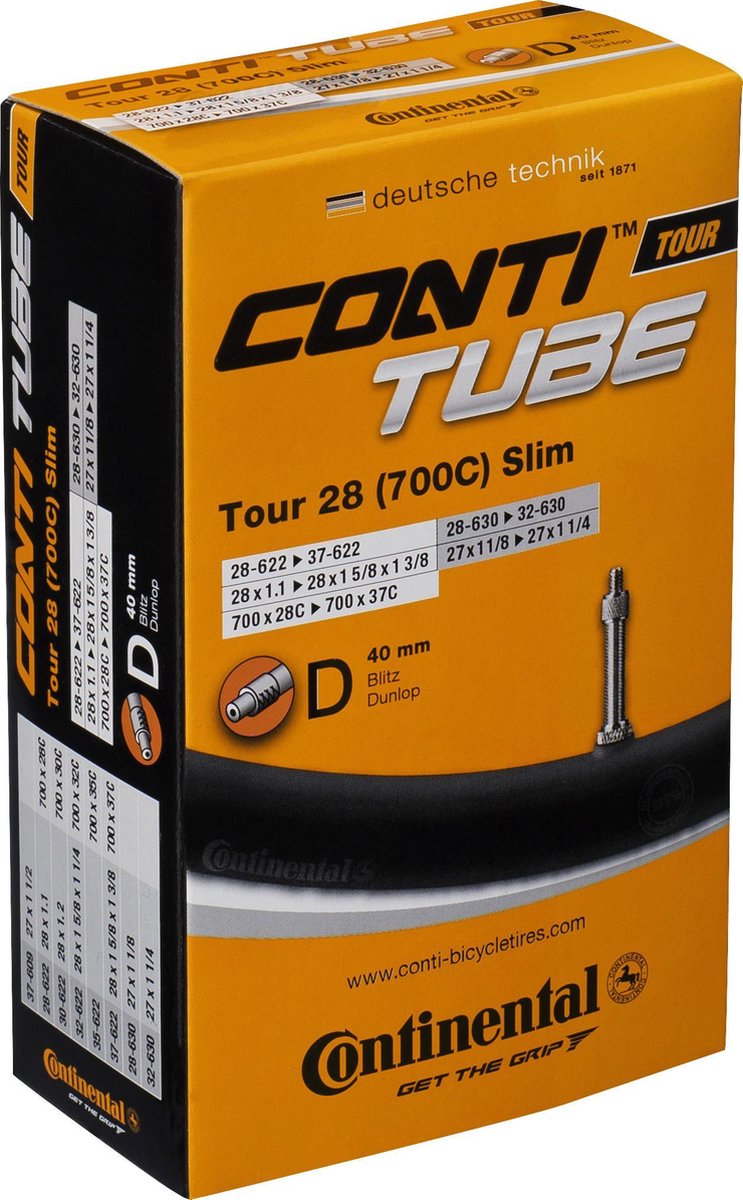 binnenband continental 28 tour slim 28 609 37 642 dv40mm ventiel