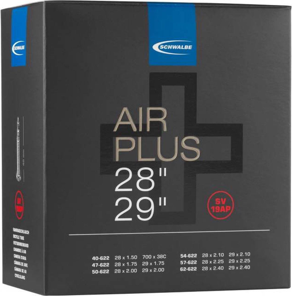 Binnenband Schwalbe SV17AP Air Plus 28/29 / 37/47-622/635 - 40mm ventiel Fietsband kopen online