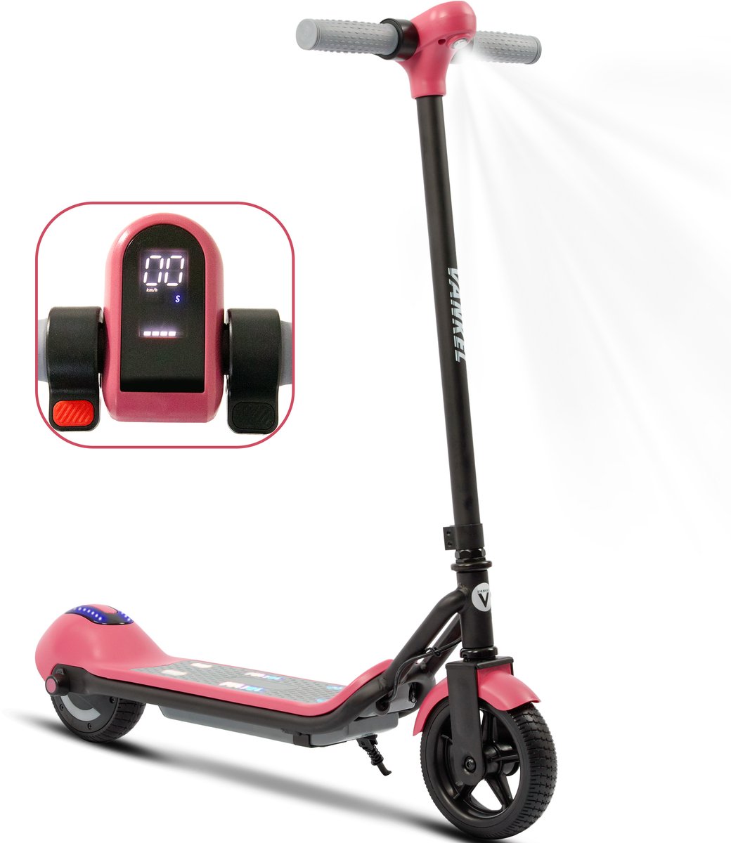 【BLACK Friday Deals】Vankel Elektrische step voor kinderen- Bereik tot 10km - 110W Motor - Maximum 14 km/u - 6.5 Zoll Banden - Maximale Belasting 60kg - Opvouwbare Kinderstep voor 6-12 jaar - Roze Elektrische Step kopen online