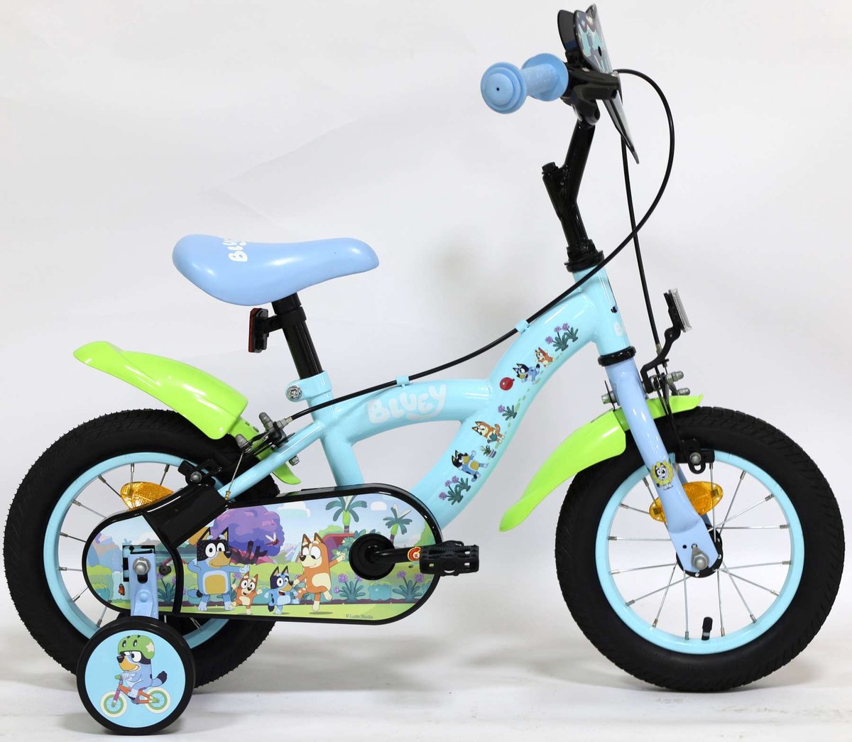 Bluey Kinderfiets 12 inch - Lichtblauw - Twee handremmen Kinderfiets kopen online
