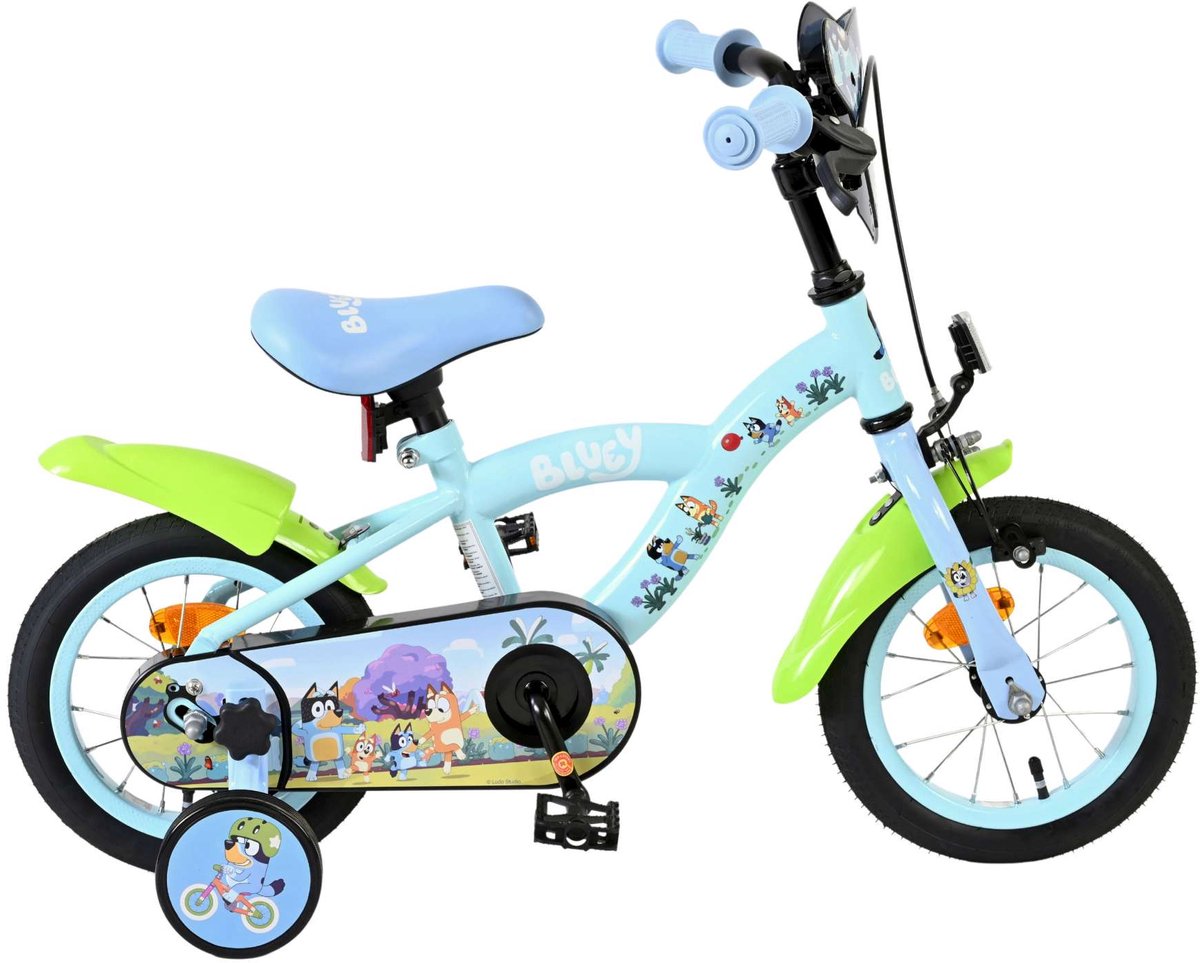 Bluey Kinderfiets - Uni- 12 inch - Blauw Kinderfiets kopen online