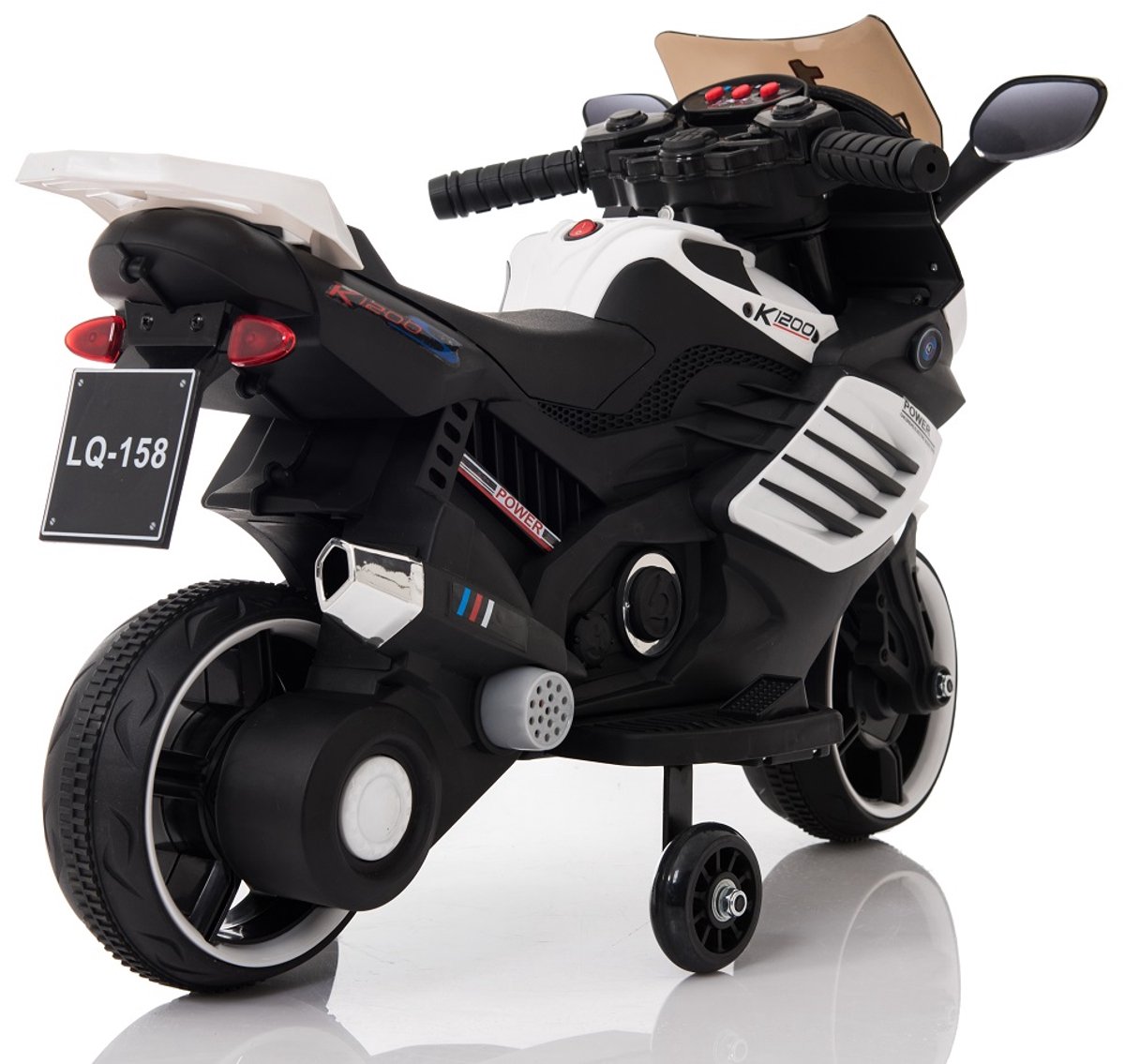 bmw t1500 look kinder motor 6v wit zwart met geluidjes