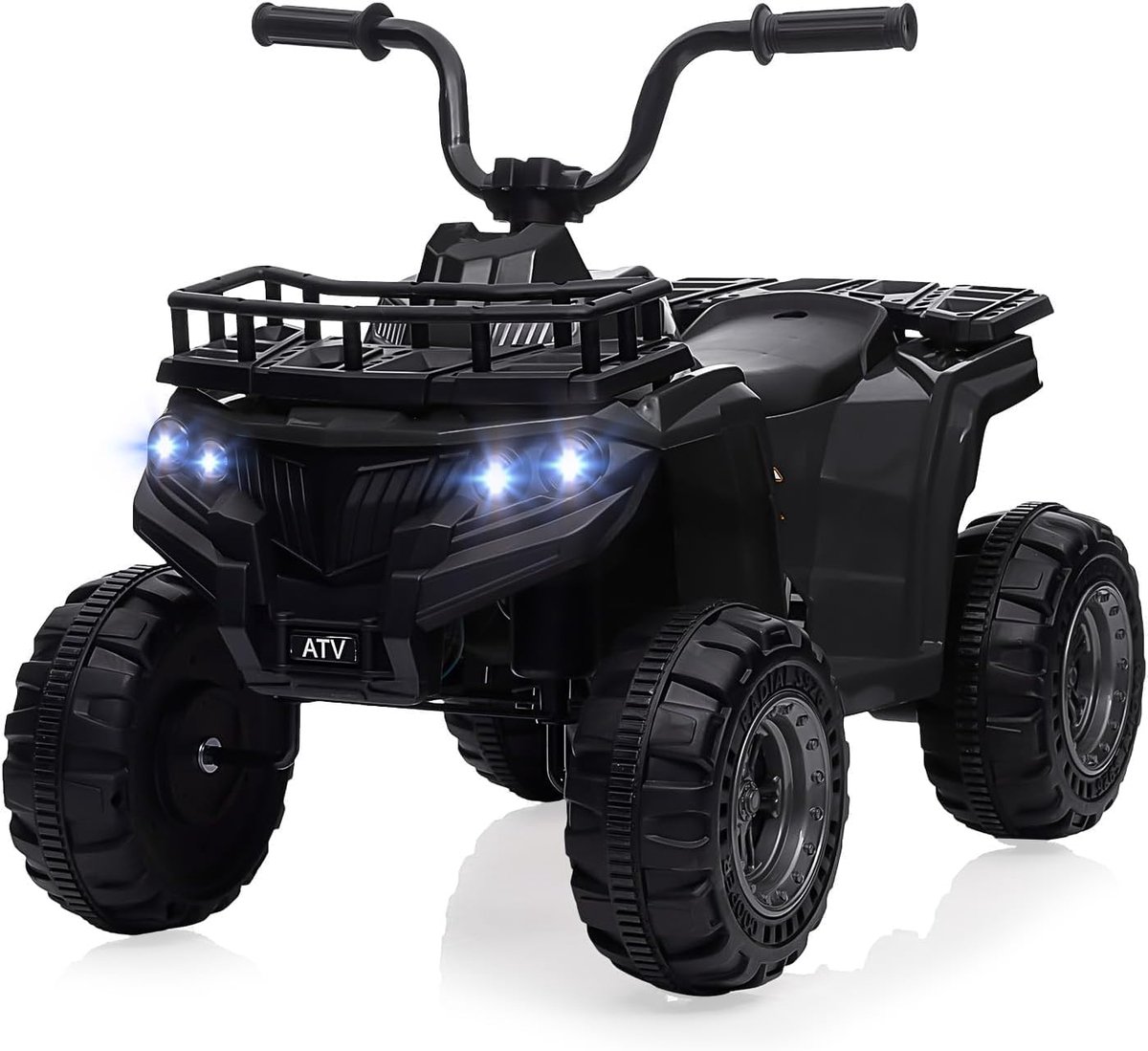 Brisakys - Elektrische Kinderquad 12V - 2 tot 5 jaar - ATV- met LED Verlichting & Muziek - Zwart Accuvoertuig kopen online