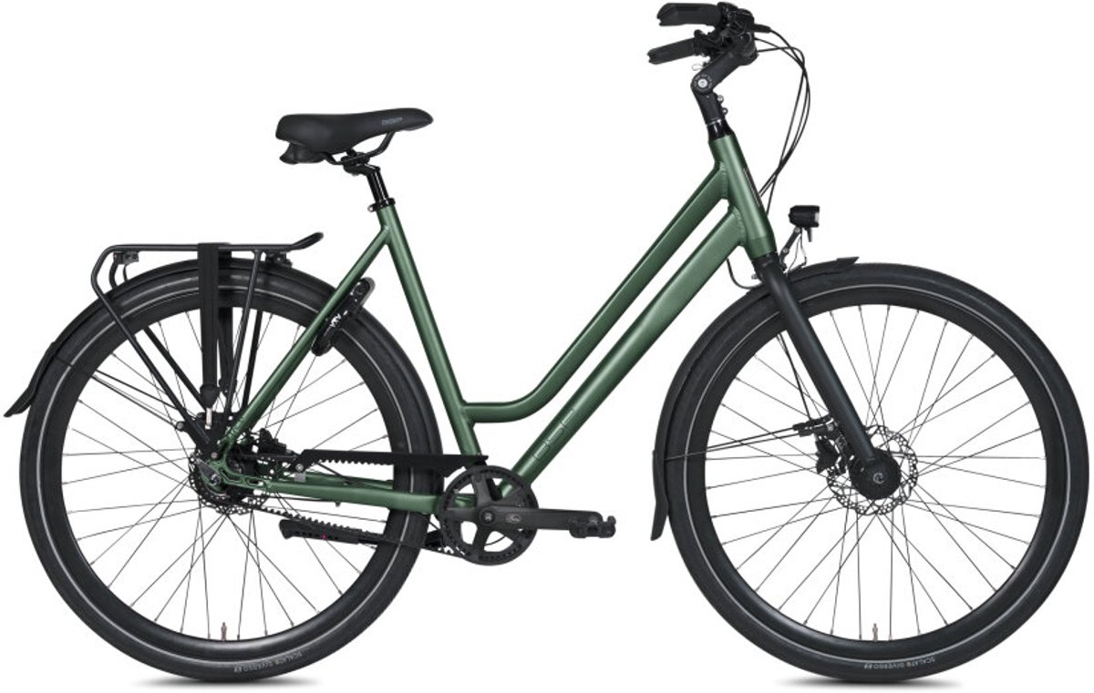 bsp voyager belt dames stadsfiets riemaandrijving 8 versnellingen 52 cm emerald green
