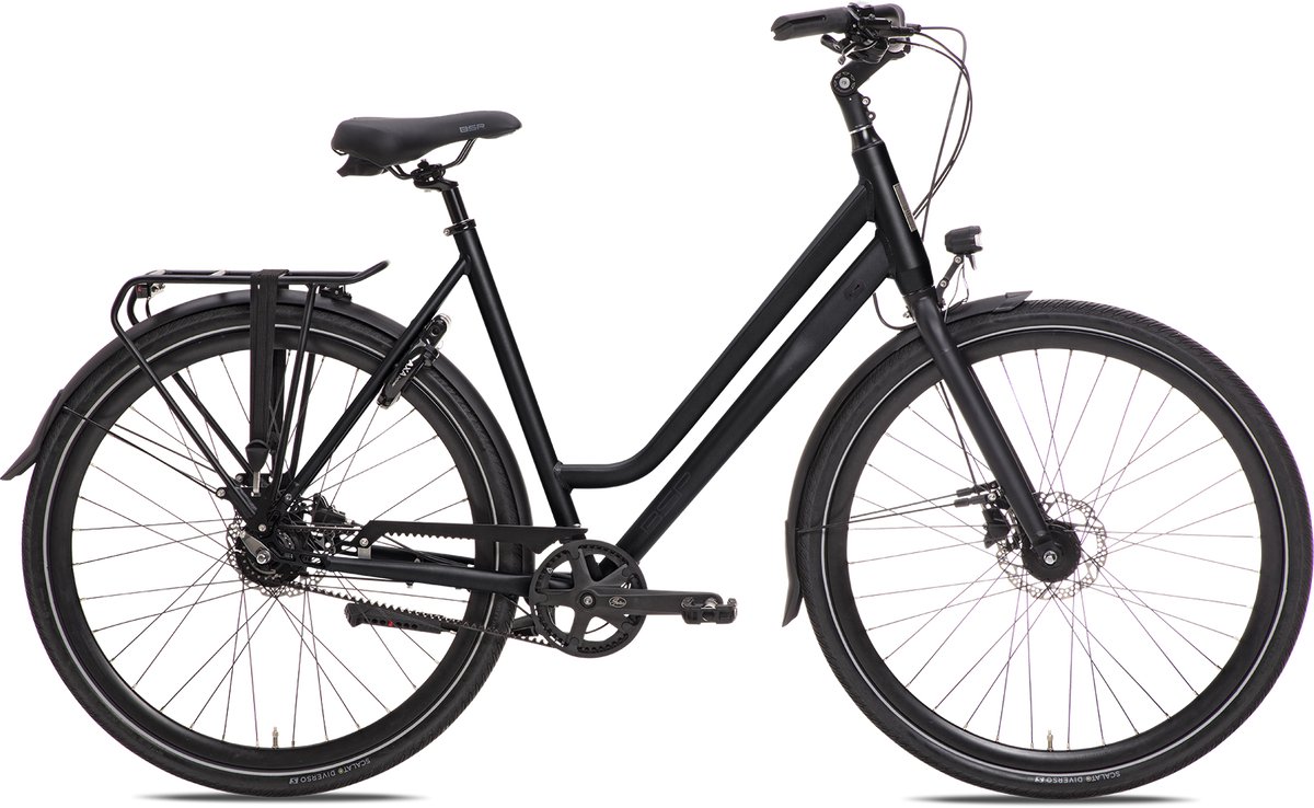 bsp voyager belt dames stadsfiets riemaandrijving 8 versnellingen 56 cm onyx black