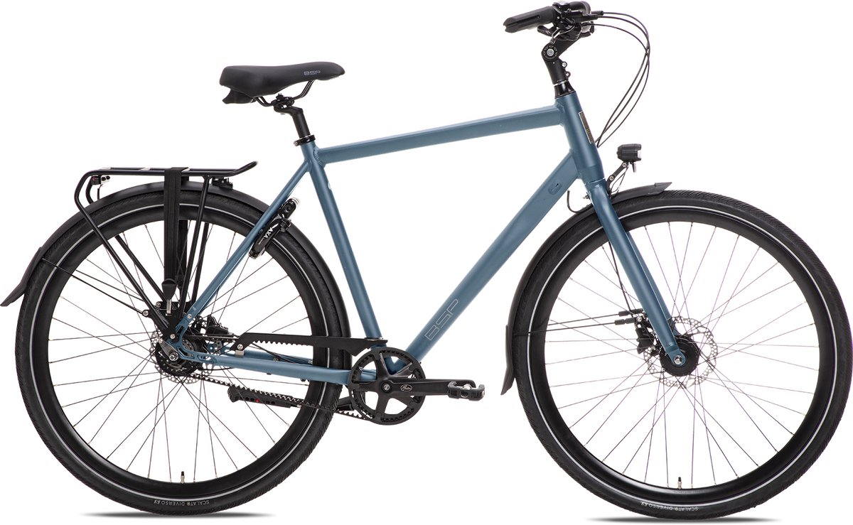 BSP Voyager Belt - Heren Stadsfiets - Riemaandrijving - 8 versnellingen - 56 cm - Deep Sky Blue Fiets kopen online