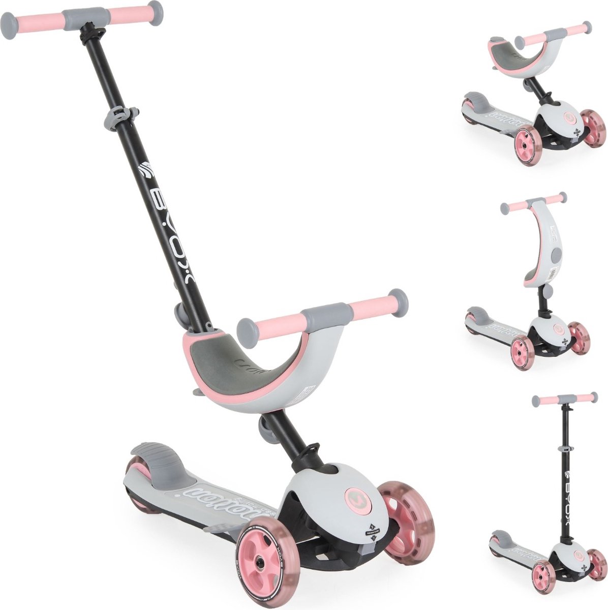 Byox Motion Pink 4-in-1 Step/Loopfiets Loopfiets kopen online