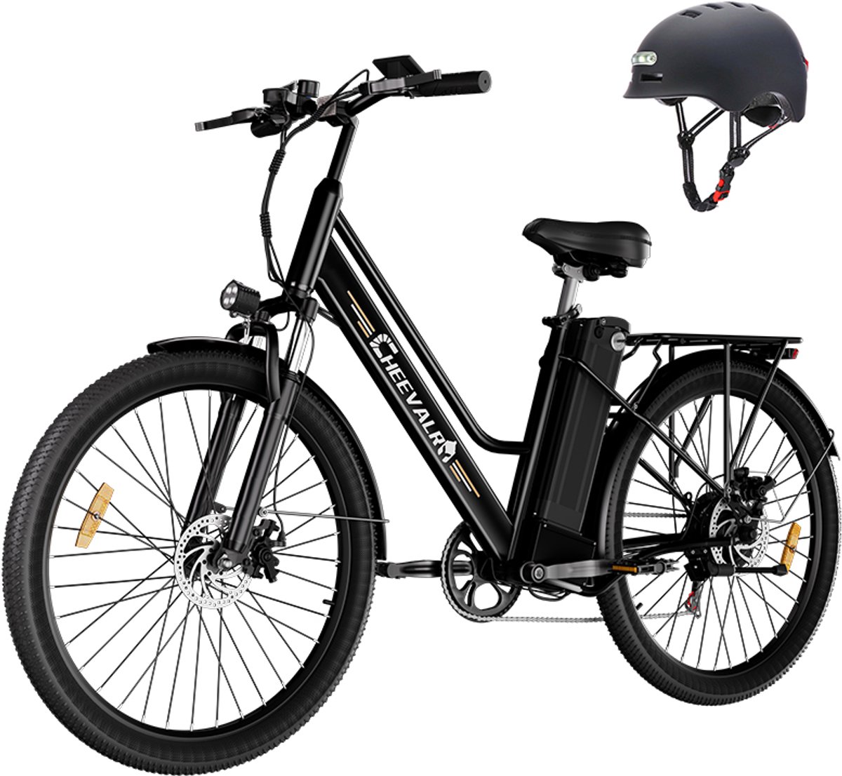 Cheevalry c26 pro Elektrische fiets - Actieradius 100km - Verwijderbare batterij 36V20Ah - Motor 250W - Shimano 7 versnellingen - schijfrem - 26 Inch City Commuter EBike - zwart Fiets (elektrisch) kopen online