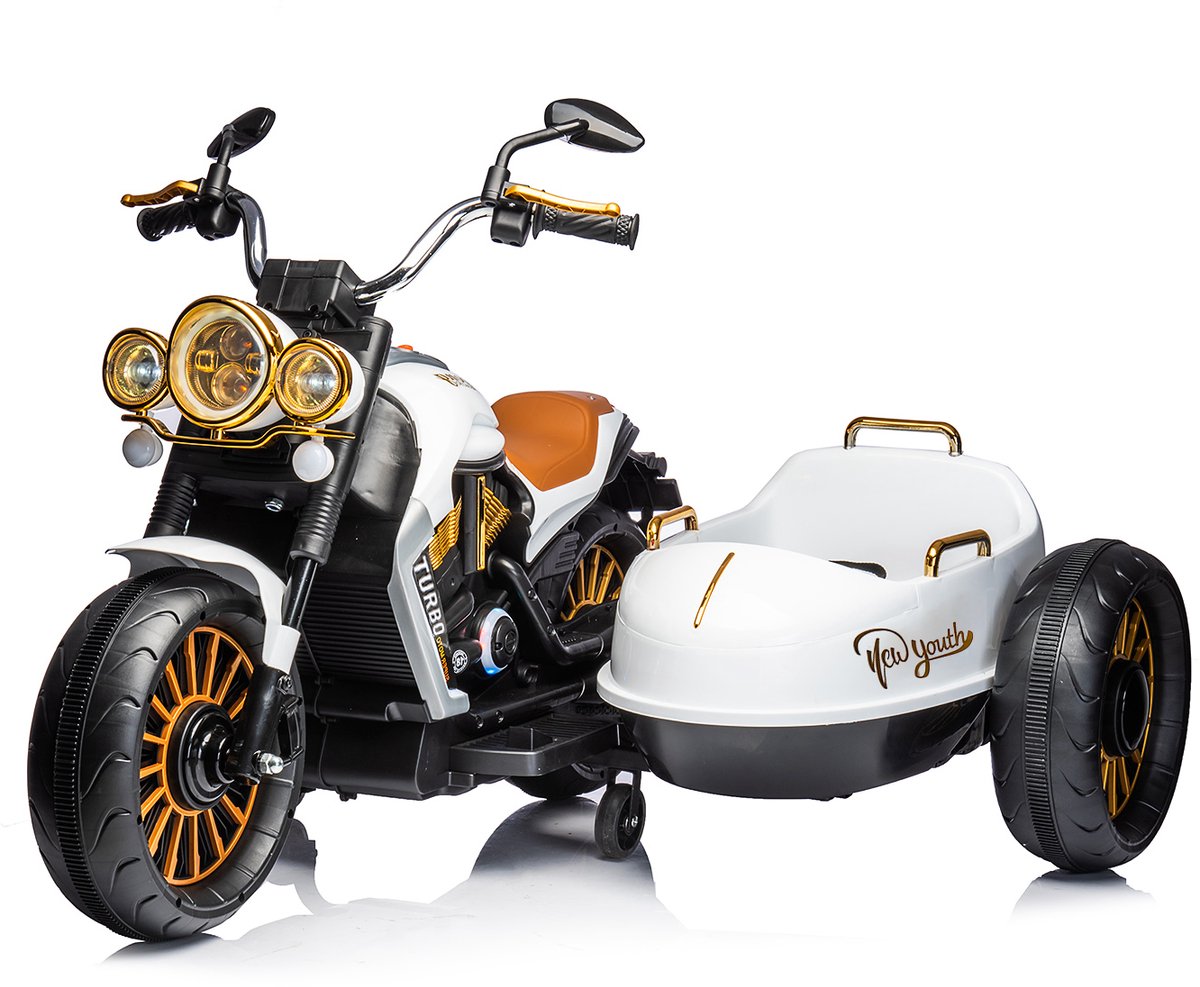 Chipolino Elektrische Duo Motor – 12V Wit | Zijspan & Muziek Accuvoertuig kopen online