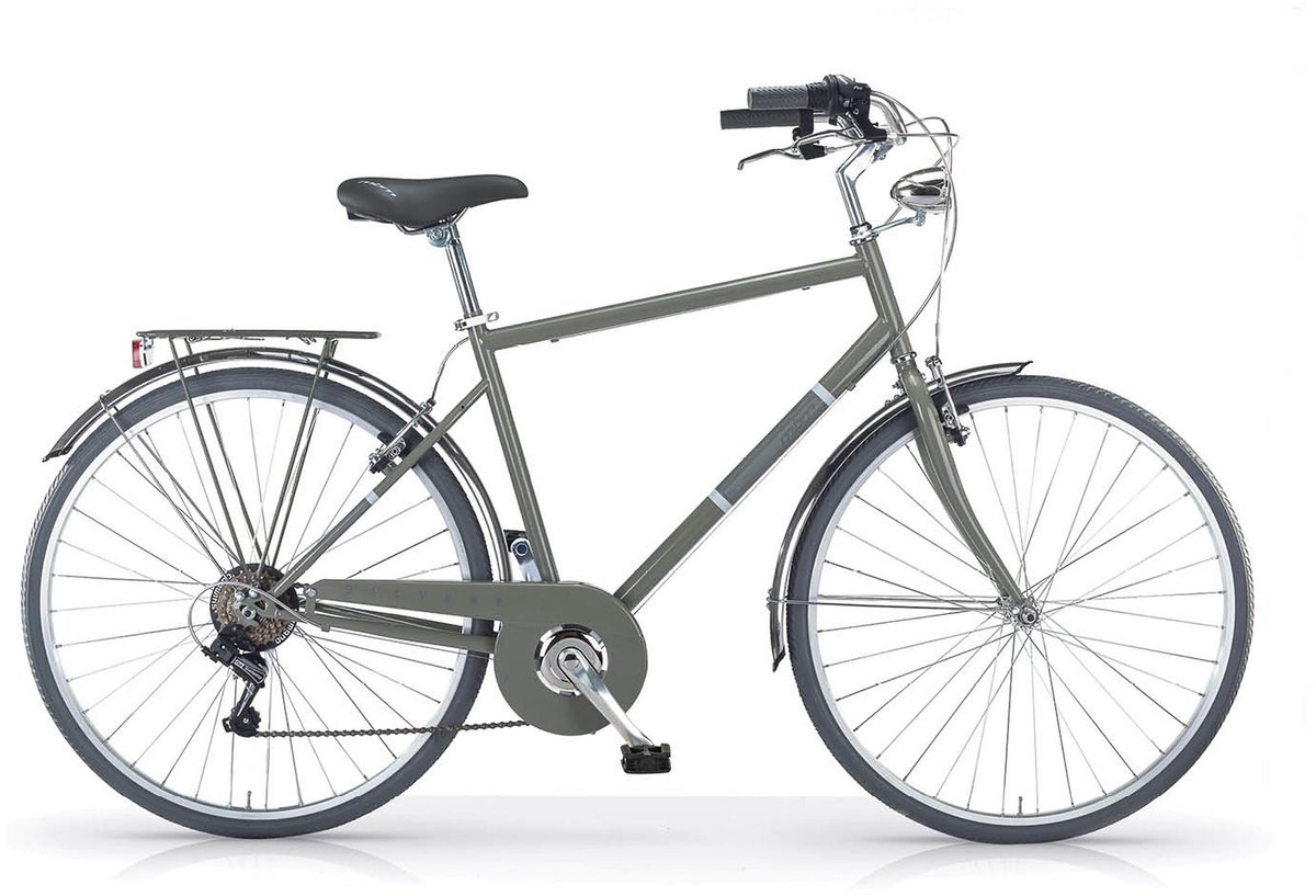 citybike 28 inch zilverkleurig man olijf