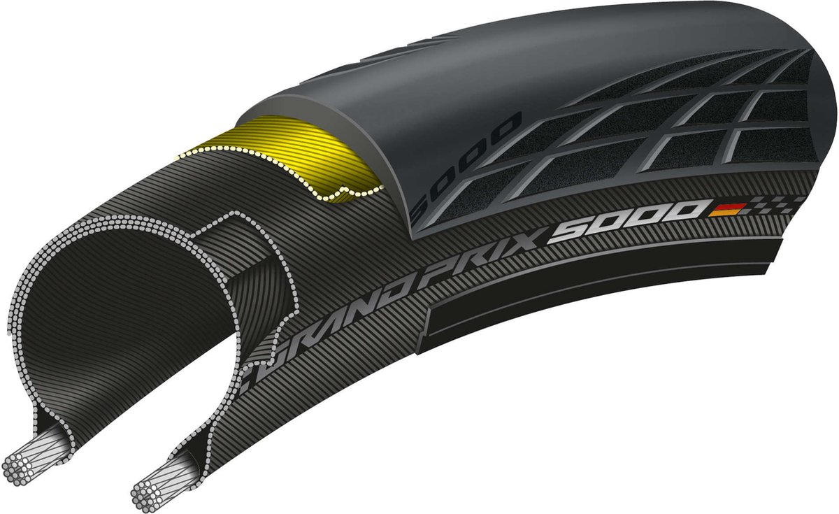 Continental Grand Prix 5000 Racefiets Band - Maat: 30mm, Kleur: Zwart Fiets kopen online